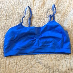 Blue sports bra